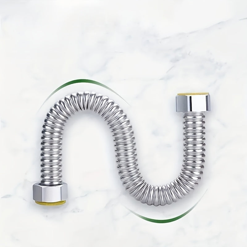 2pcs 304 Stainless Steel Bellows G1/2 Water Inlet Pipe for Toilets and Water Heaters