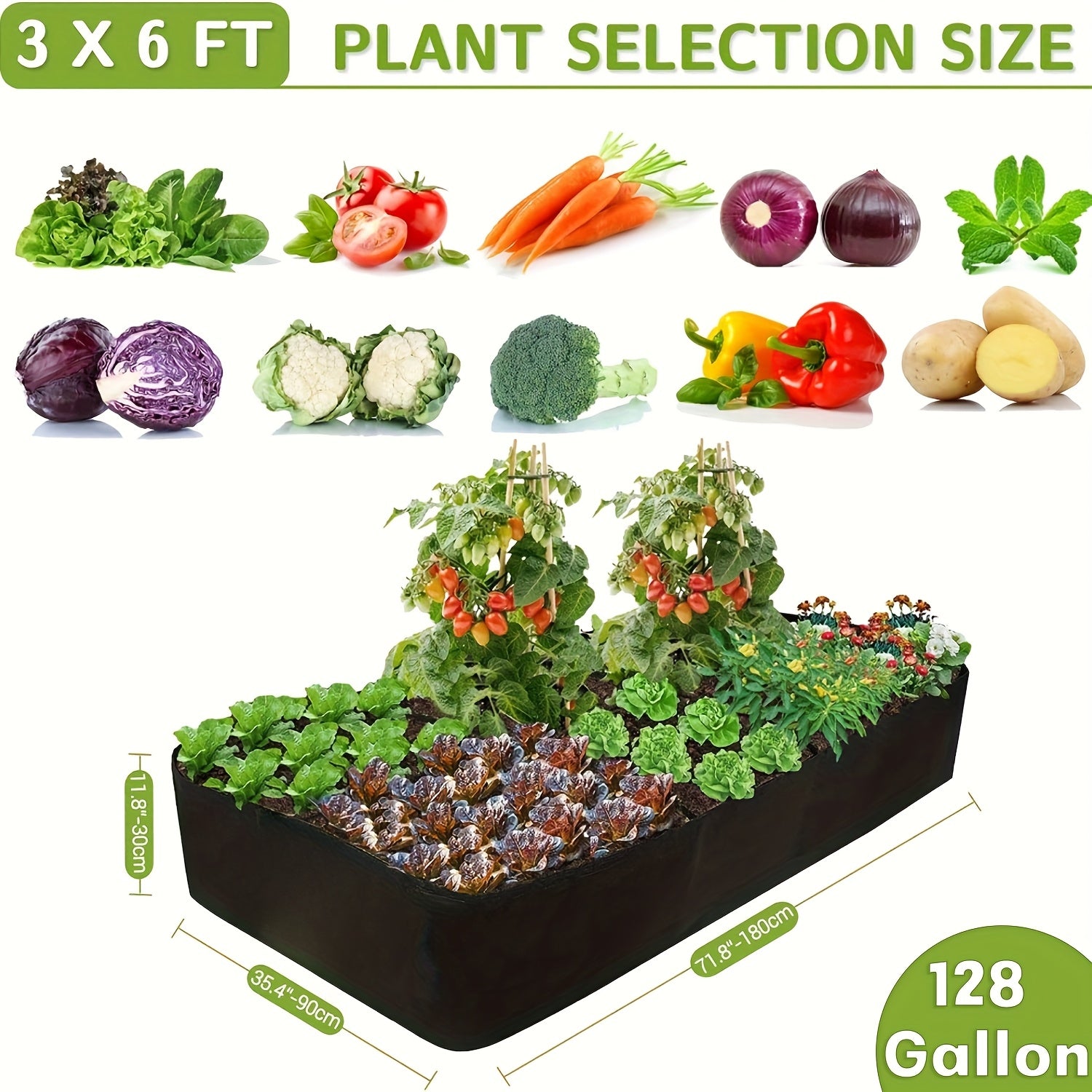 Bo'shliq bilan ta'minlangan ko'tarilgan bog' qutisi, sabzavotlar, o'simliklar va gullarni ochiq havoda yetishtirish uchun nafas oladigan ekish idishlari.