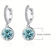 Sterling Silver Moissanite Bubble Hoop Earrings Unisex Gift for Birthday Christmas Valentine