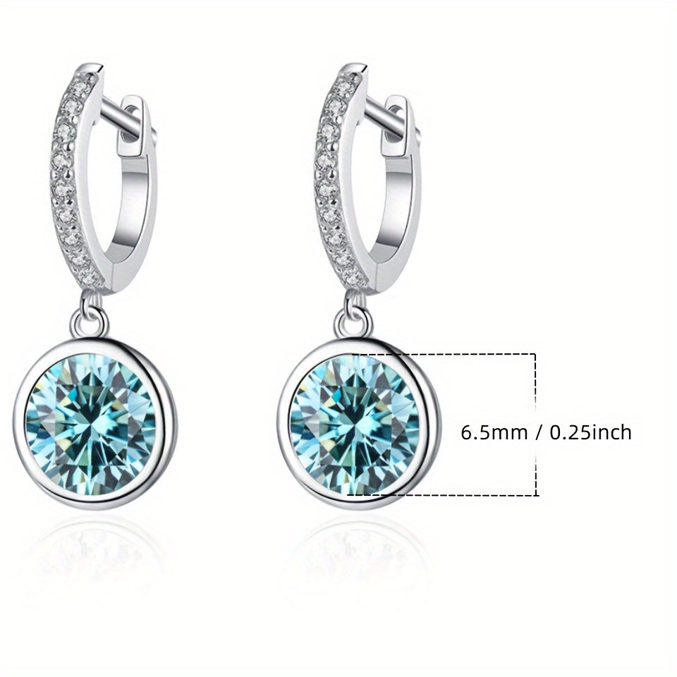 Sterling Silver Moissanite Bubble Hoop Earrings Unisex Gift for Birthday Christmas Valentine