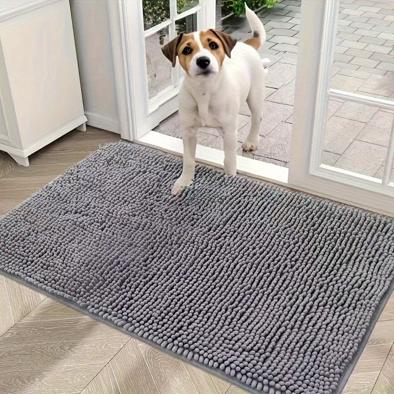 Microfiber Dog Door Mat Absorbs Moisture Dirt Non-Slip Washable Entryway Rug for Indoor Floors