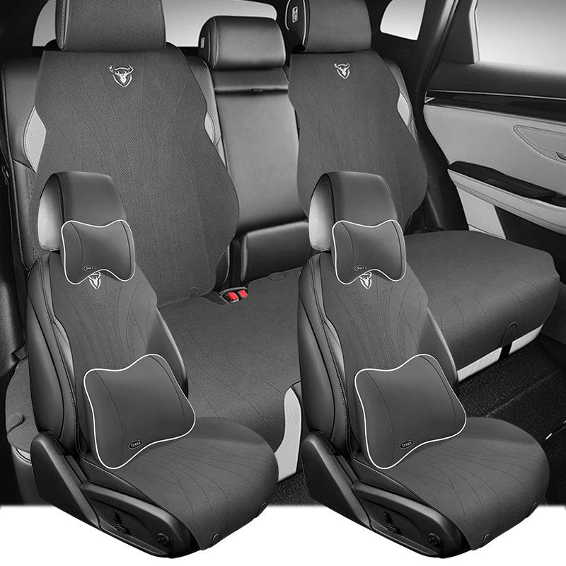 Universal Faux Leather Car Seat Covers for 5 Seats All-Season Durable Breathable