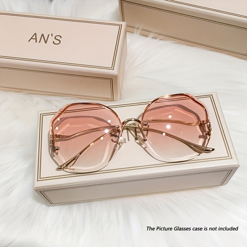 Ayollar uchun Ombre Quyosh Nurlari Polygon Rimless Moda Ko‘zoynaklar yozgi plyaj sayohati uchun