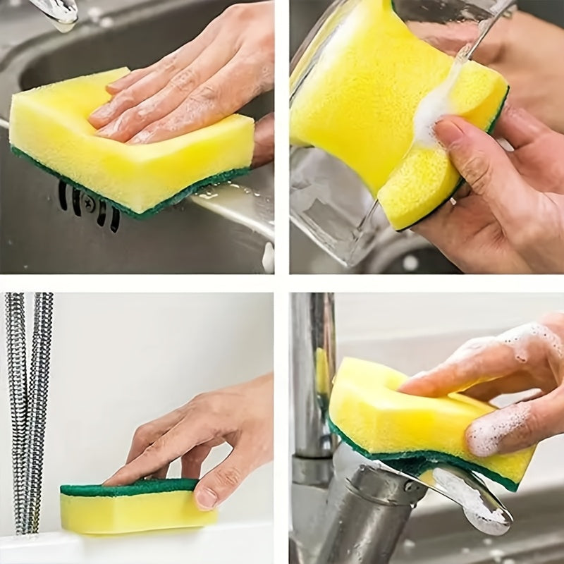 24 ta tozalash gubkasi, kuchli dog'larni olib tashlash va antibakterial xususiyatlar bilan, oson qoldiqsiz tozalash, oshxona, hammom va uy tozalash uchun ideal