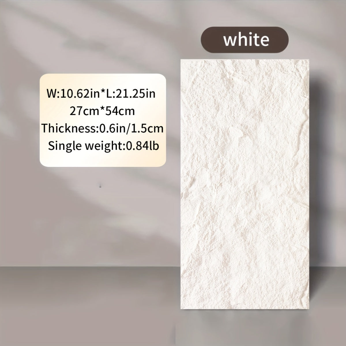 Contemporary Reusable PU Stone Wall Decal 26.97cm x 53.98cm Multi-Surface