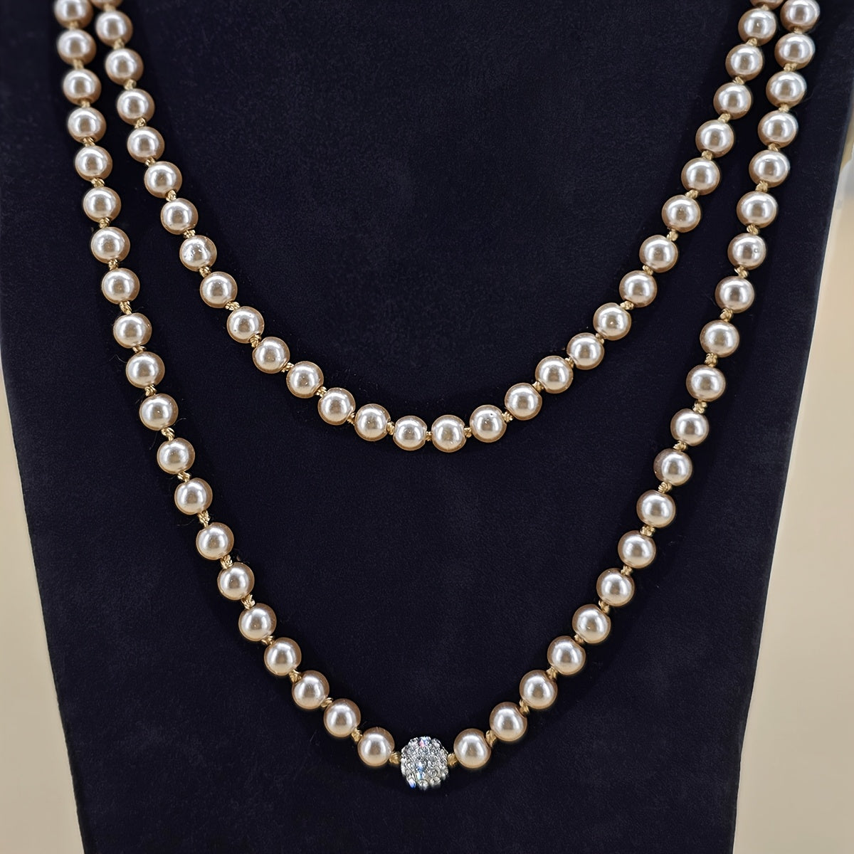 Faux Pearl Necklace 1920s Gatsby Style Bridal Wedding Accessory or Valentine's Gift