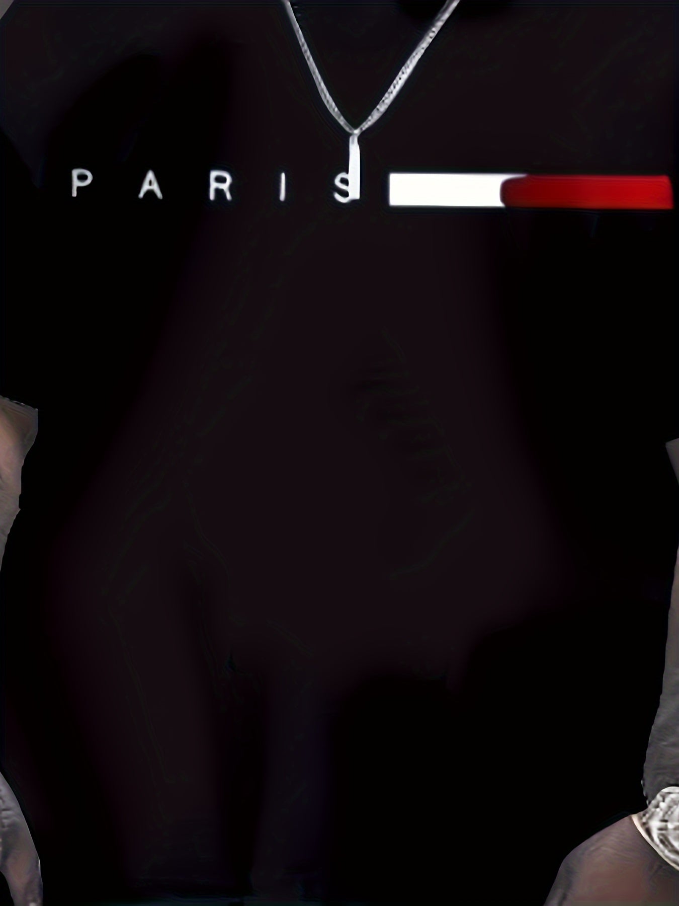 Plus Size Men's Athletic Set Includes Paris Graphic T-Shirt and Joggers Casual Sportswear