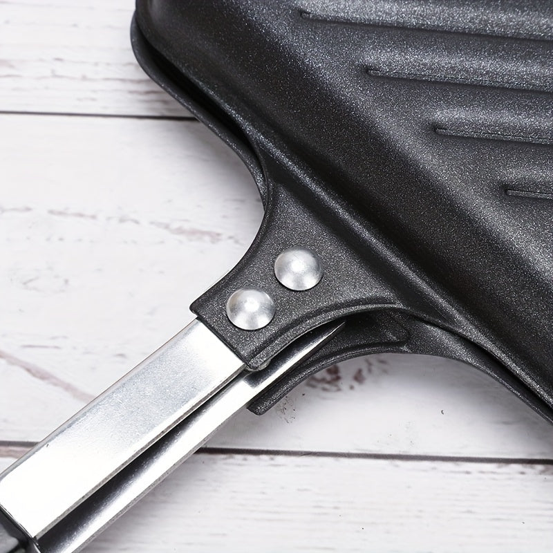 Non-Stick Double-Sided Cast Iron Grill Pan Induction Compatible Stovetop Sandwich Maker