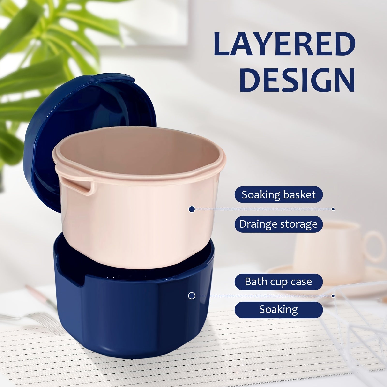 Portable Denture Case Double-Layer Drainage Travel Storage Box