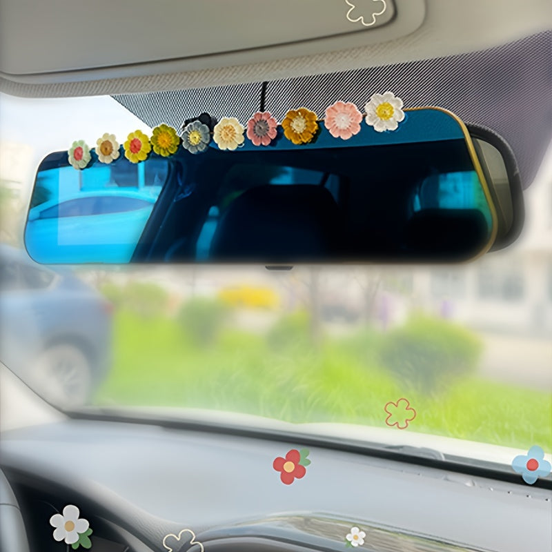 10 dona kichik to'qilgan gulli yozuvlar avtomobil ichki bezatish uchun rang-barang gullar