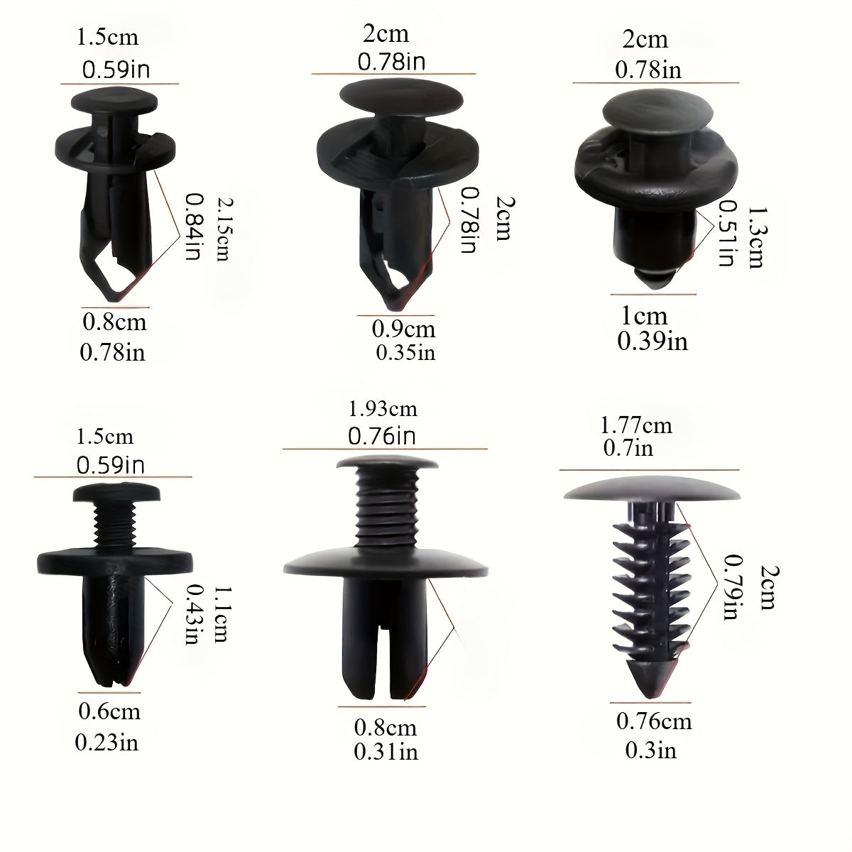Набор пластиковых клипс для бамперов автомобиля 100/190 шт. авто-кнопки