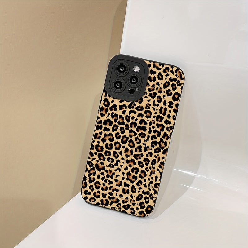 Leopard Print Phone Case for iPhone Samsung Redmi Anti-Fall Soft Thickened