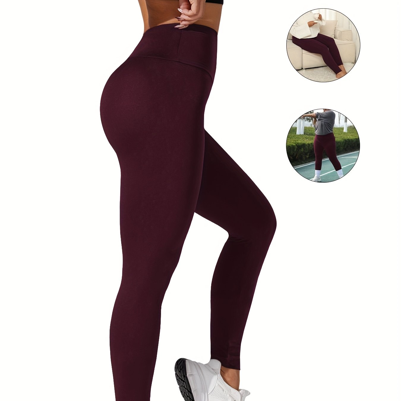 Plus Size Women's High Waist Yoga Leggings Bright Green Tummy Control Stretchy Workout Pants
