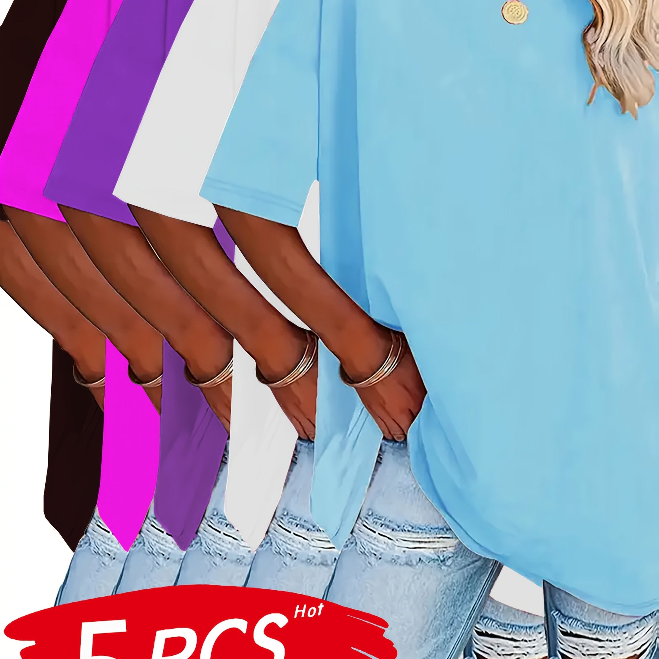 Women's Plus Size T-Shirts Pack Soft Breathable Short Sleeve Casual Top