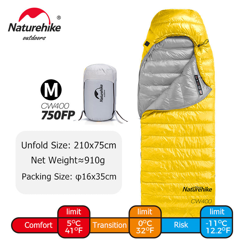 Naturehike Ultra-Light Goose Down Sleeping Bags qishki lagerda eng yuqori qulaylikni ta'minlaydi.