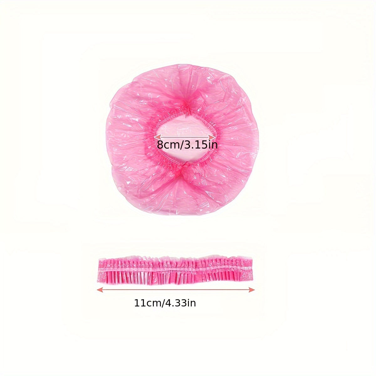 Large Pink Disposable Shower Cap for Women Waterproof Elastic Polyester Spa Salon Use