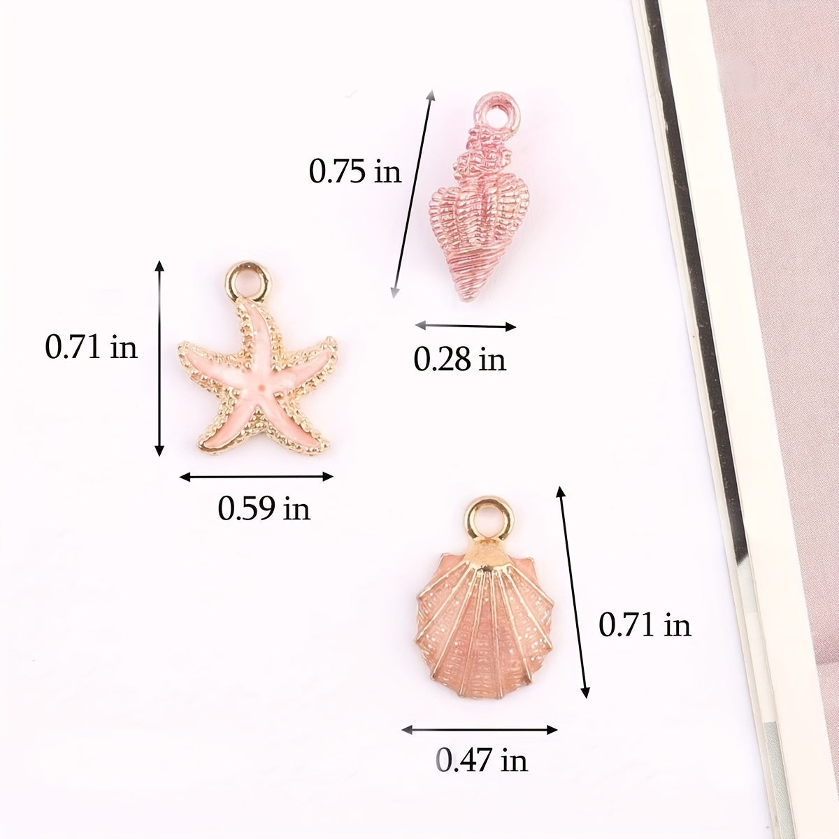 Set of 30 Ocean Sea Life Charms for DIY Jewelry Conch Starfish Seashell Alloy Enamel Pendants