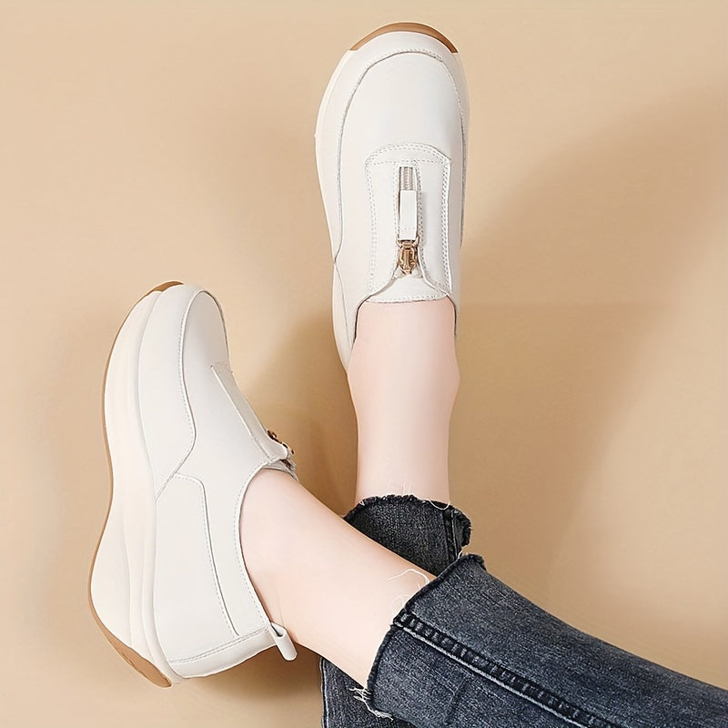 Women's Casual Wedge Sneakers Flat-Sole Walking Shoes Platform Shoes