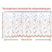 Sheer Embroidered Curtain Valance for Living Room or Cafe Decor 1 Piece