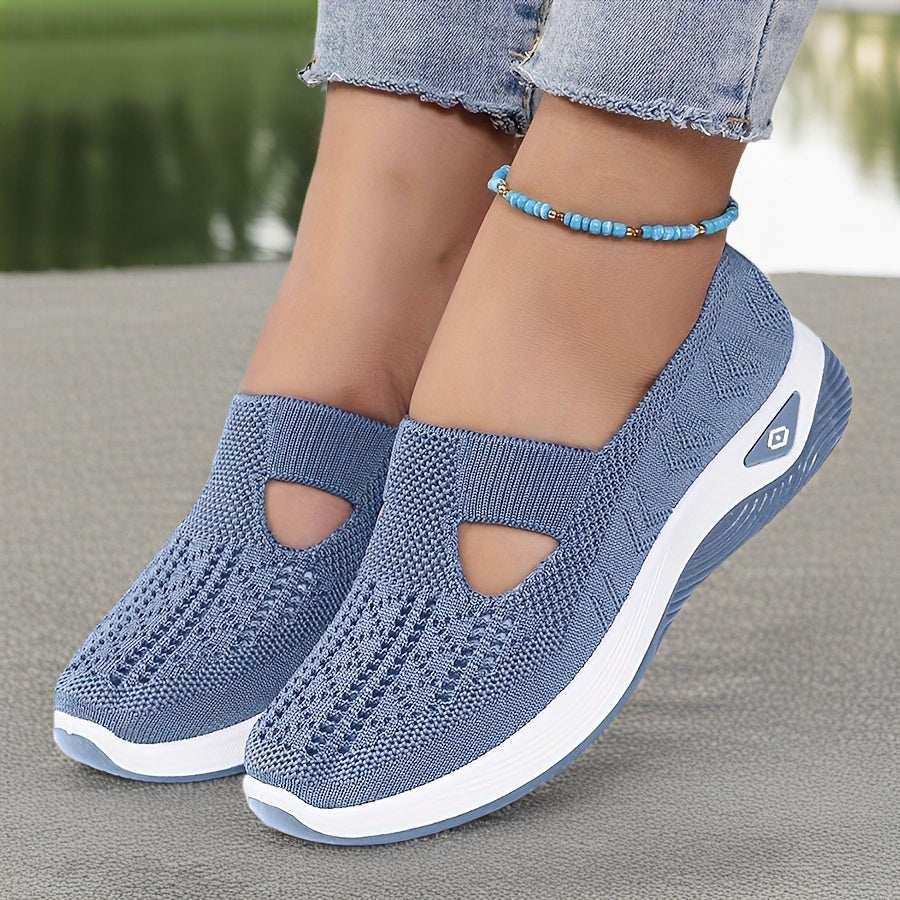 Women's Breathable Slip-On Casual Sneakers White Lightweight Walking Shoes
