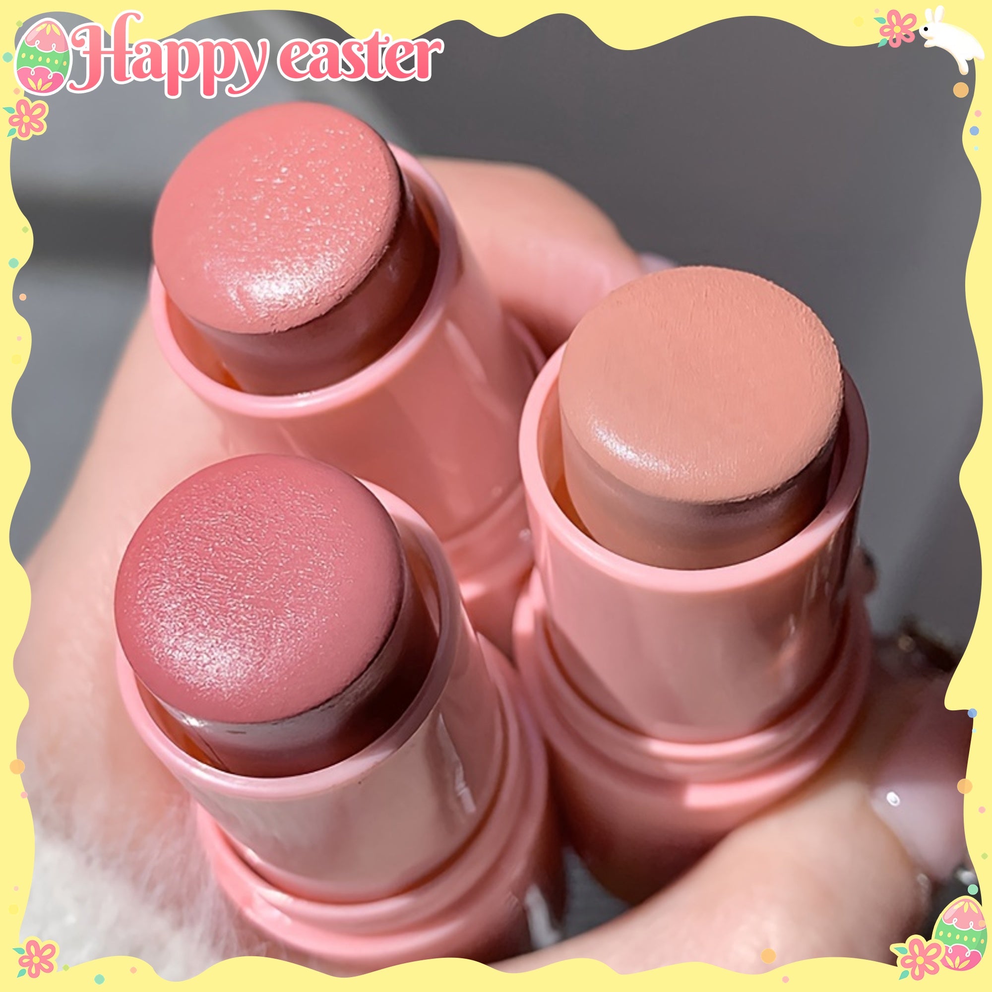 Ayollar uchun suvga chidamli matli blush stick, o'rtacha qamrov, pushti, barcha teri turlari uchun