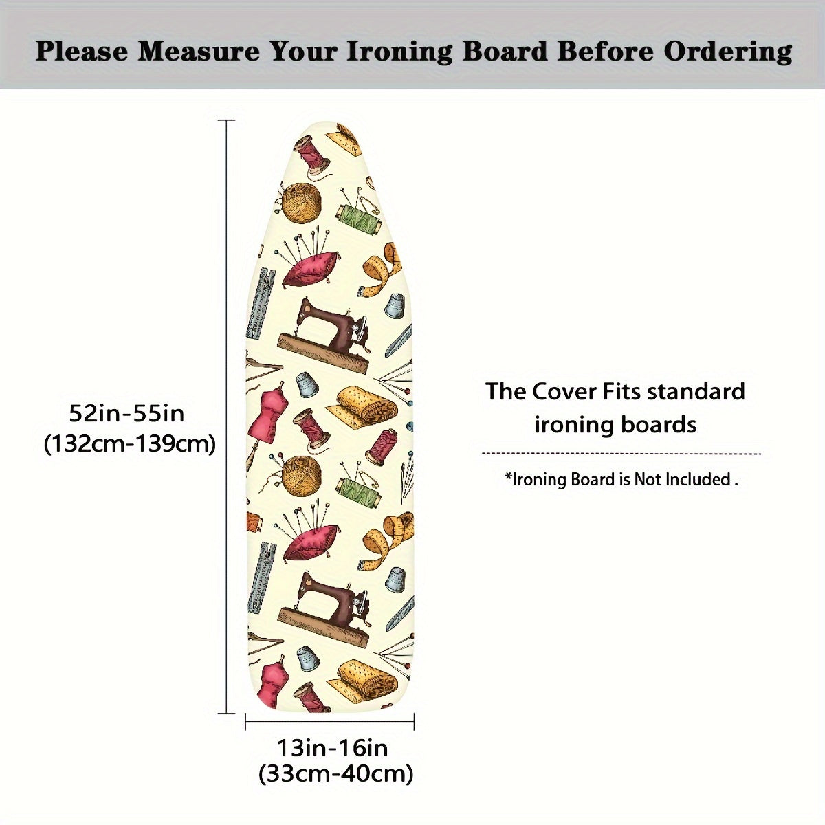 Ironing Board Dust Cover with Elastic Edge and Drawstring Scorch Resistant