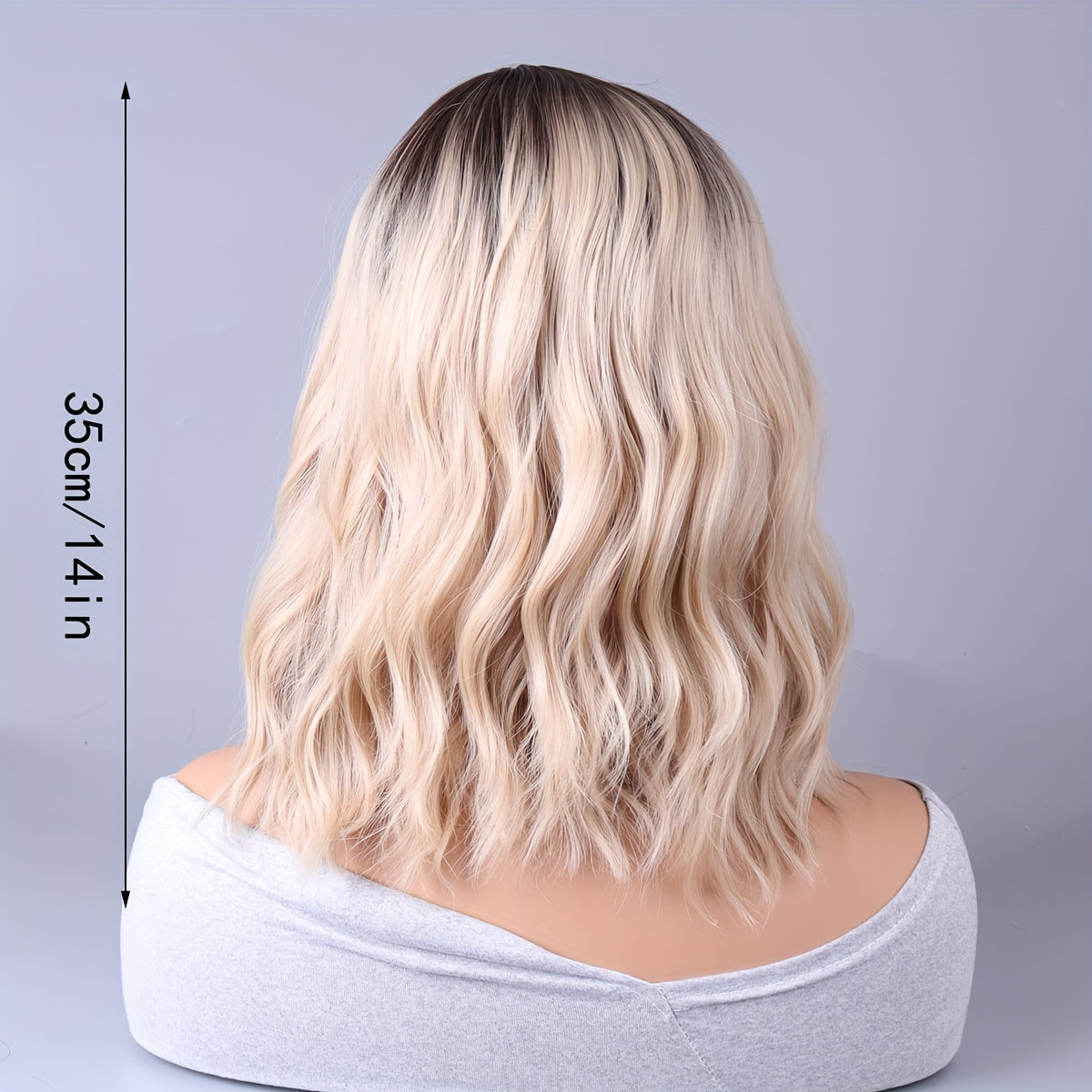 Women Long Curly Ombre European Style Heat-Resistant Wig with Center Part and Rose Net Cap