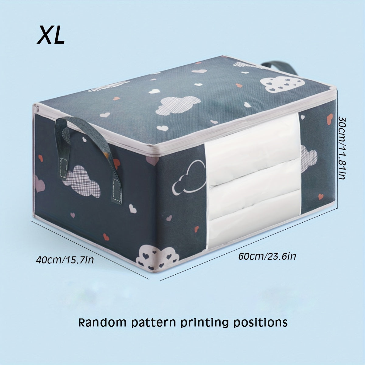 Large Capacity Fabric Wardrobe Storage Bag with Handles for Clothes and Quilts