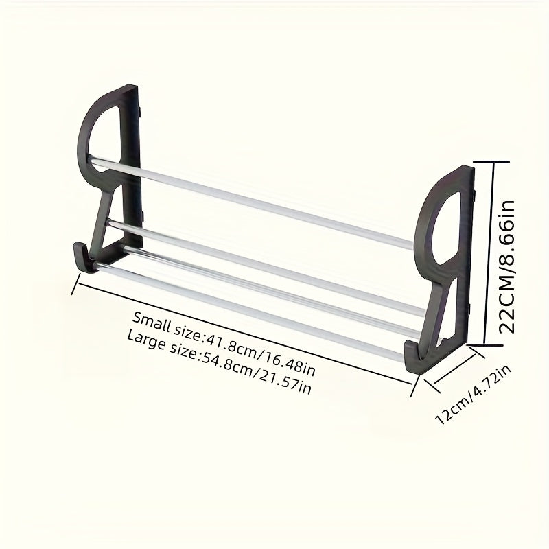 Estante para zapatos colgante de varias capas, montado en la pared, sin taladro, plástico duradero