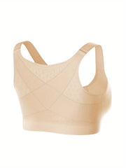 Plus o'lcham ayollar sport bralari Nilon Spandex bir rangli nafas oladigan tarmoq