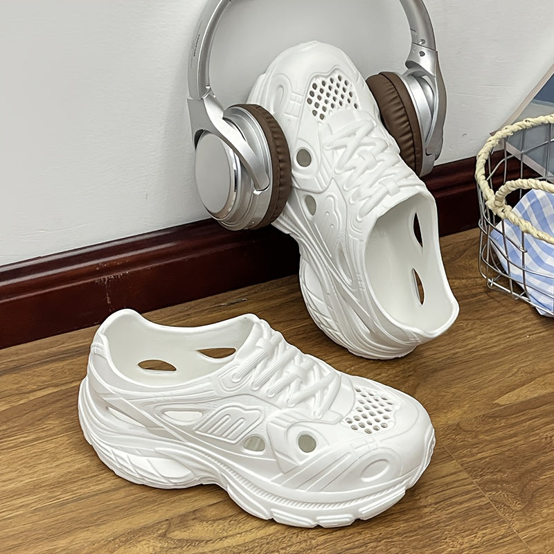 Women's EVA Platform Sneakers Black Beige Breathable Casual Running Shoes