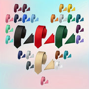 Rasmiy va ish kiyimlari uchun 2 ta to'liq rangli erkaklar galstuklari va ko'rsatilgan cho'ntak shamlari to'plami