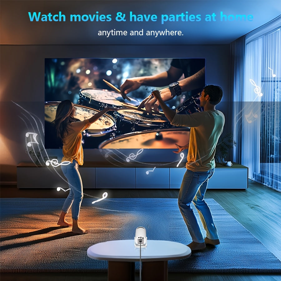 Proyector de video LED de alta brillo con rotación de 180° para hogar y oficina