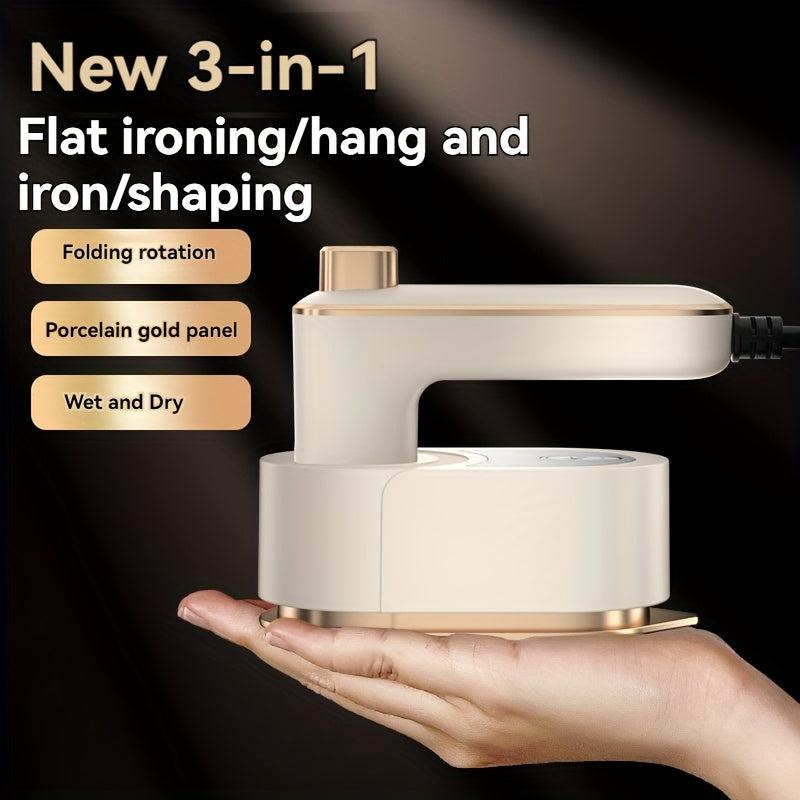 Mini Handheld Travel Iron Steamer Compact Folding Clothes Steamer White/Green