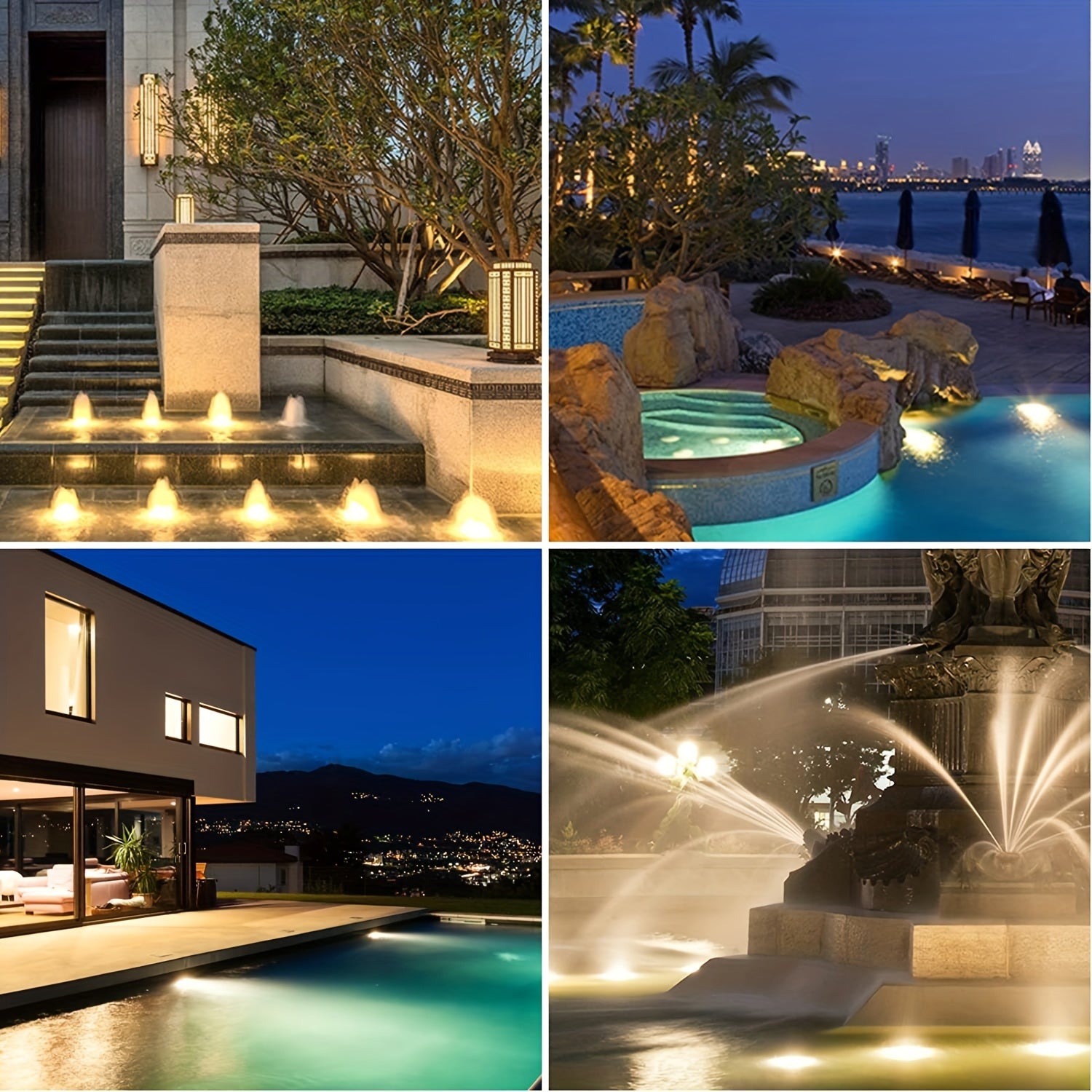 Luces de estanque solares con 6 LED, iluminación de seguridad exterior sumergible para jardines y fuentes