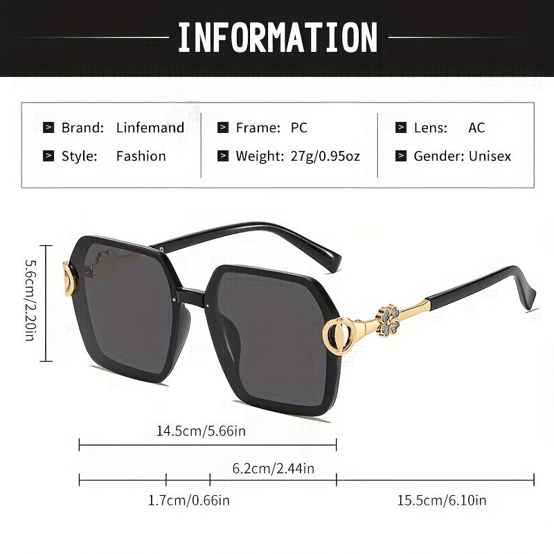 Women's Square Fashion Glasses with Gradient and Carved Design for Parties and Gifts