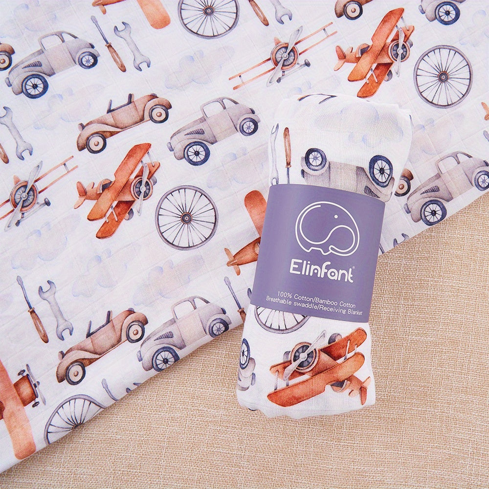 Baby Muslin Throw Blanket Bamboo Cotton Gauze Digital Print Wrap Towel Bath Towel