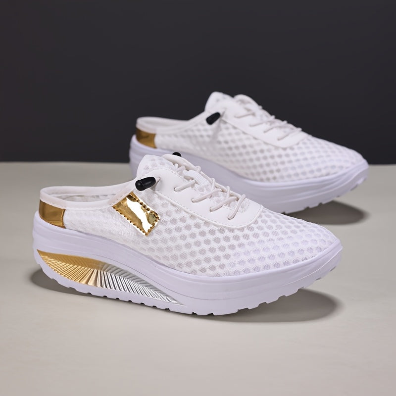 Женские дышащие кроссовки-слипоны из сетки, повседневные черные и красные летние низкие кеды