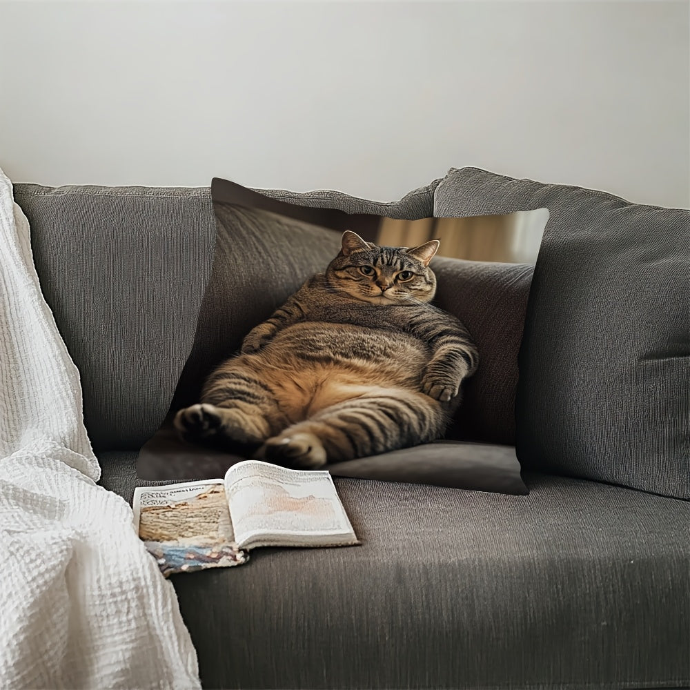 Стильная подушка для дивана с дизайном кошки, 45.72x45.72 см - Идеально подходит для улучшения декора дома и спальни (подушка продается отдельно)