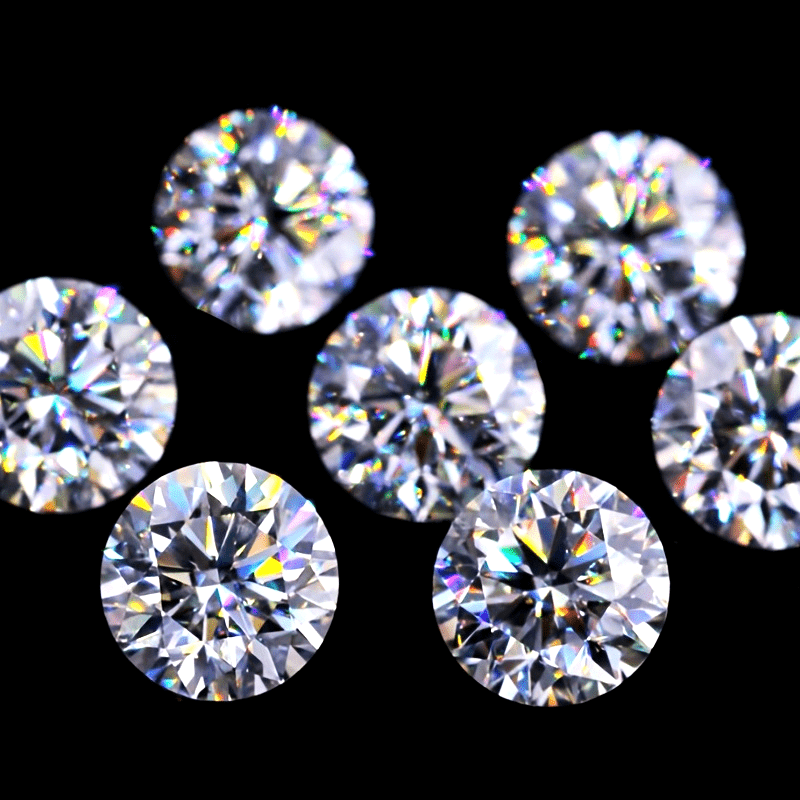 VVS1 Round Moissanite zargarlik buyumlari toshlari 2ct 3ct 4ct 5ct Sertifikatlangan haqiqiy