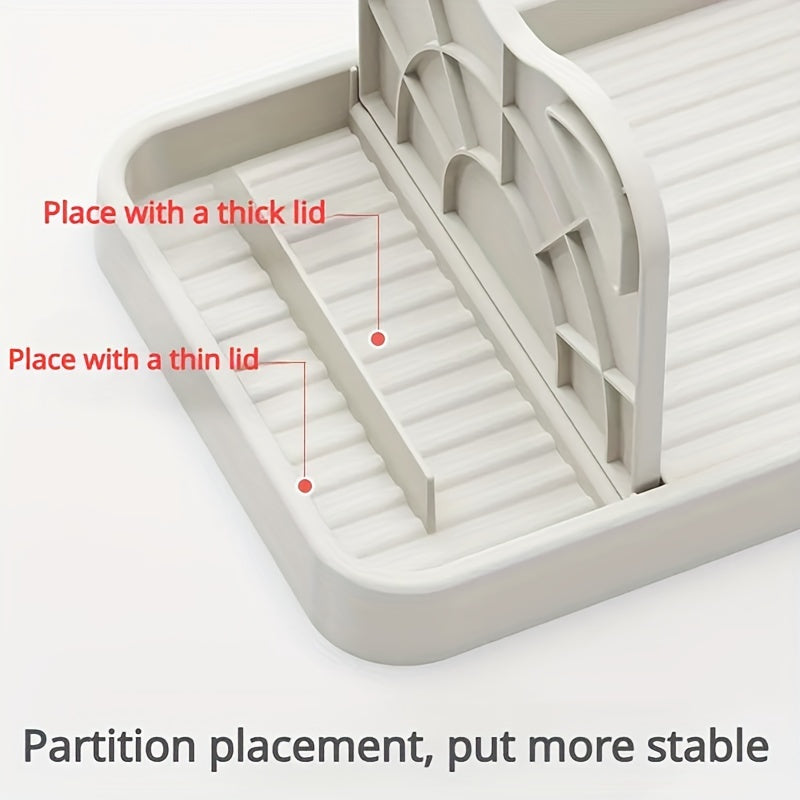 Creative Cat Ear Pot Lid Rack with Foldable Wall Hanging Spoon Organizer Kitchen Storage Stand