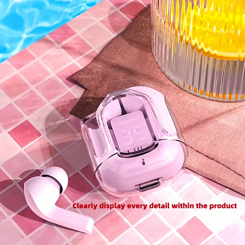 Wireless Noise-Canceling Headphones with Mic LED Display for Sports