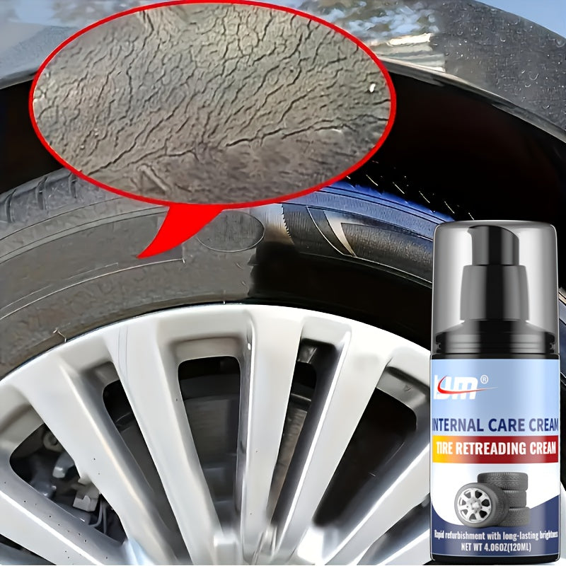 Cera brillante para neumáticos 120ml Protección contra el ennegrecimiento Mejorador de brillo para neumáticos de coche y SUV