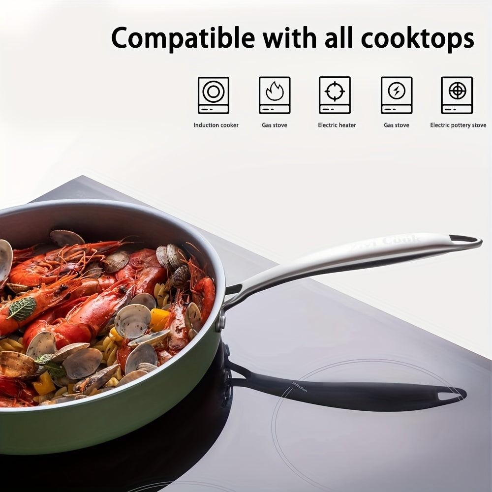 Набор кухонной посуды Zivi Cook из 10 предметов из нержавеющей стали, антипригарные кастрюли и сковороды, идеальные для газовых и индукционных плит, долговечная коллекция кухонной посуды.