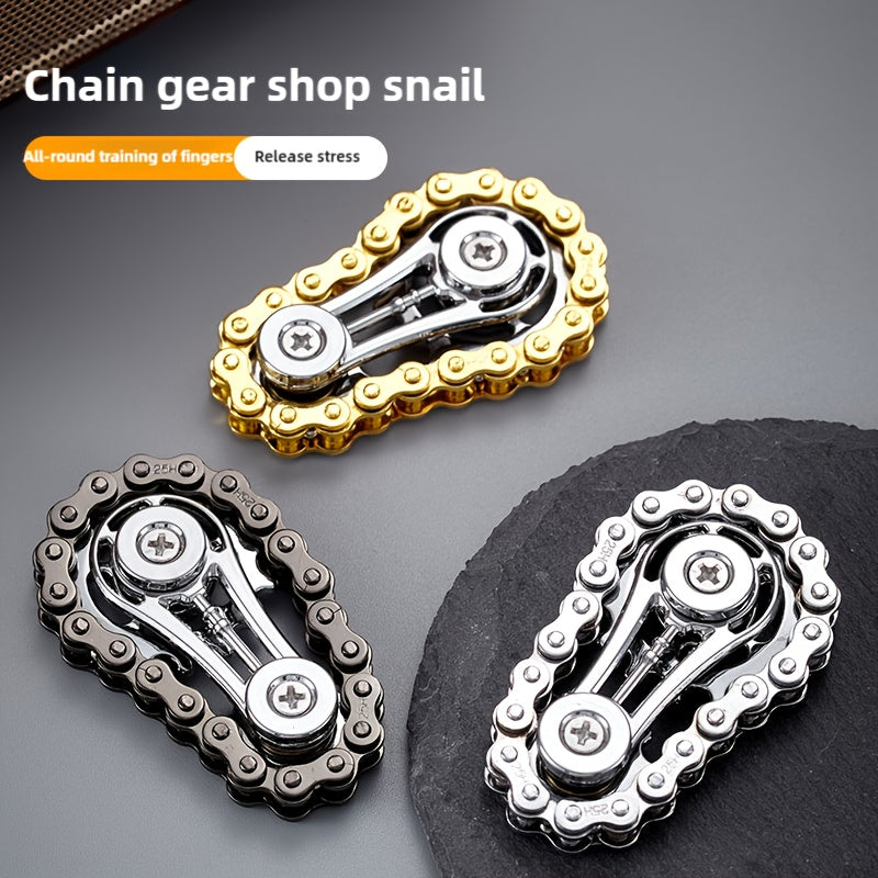 Metal Bike Chain Fidget Spinner for Adults Stress Relief Black Gold Silver Grey