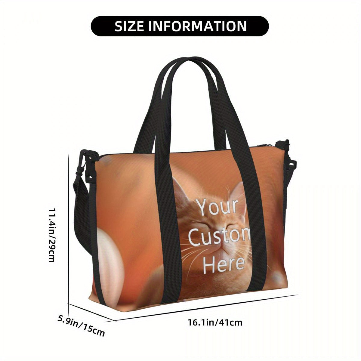 Personalized Duffle Bag with Custom Photo and Text Lightweight Sports Travel Bag for Men and Women