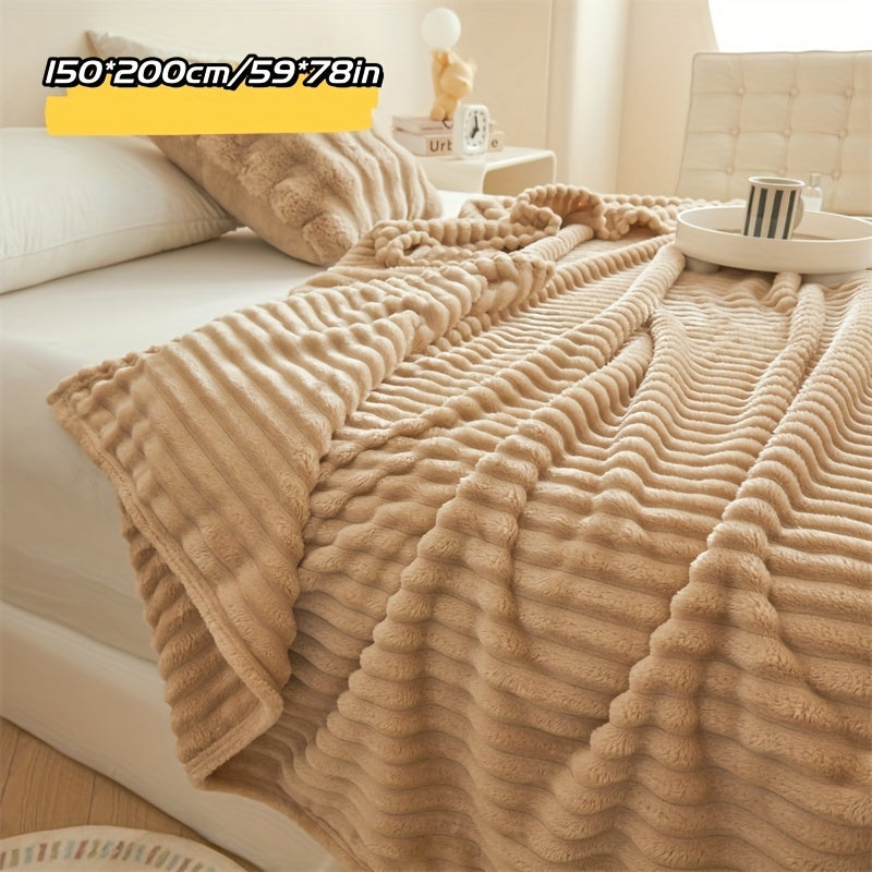 Manta de felpa ultra suave amarilla para sofá, cama y viaje, comodidad acogedora