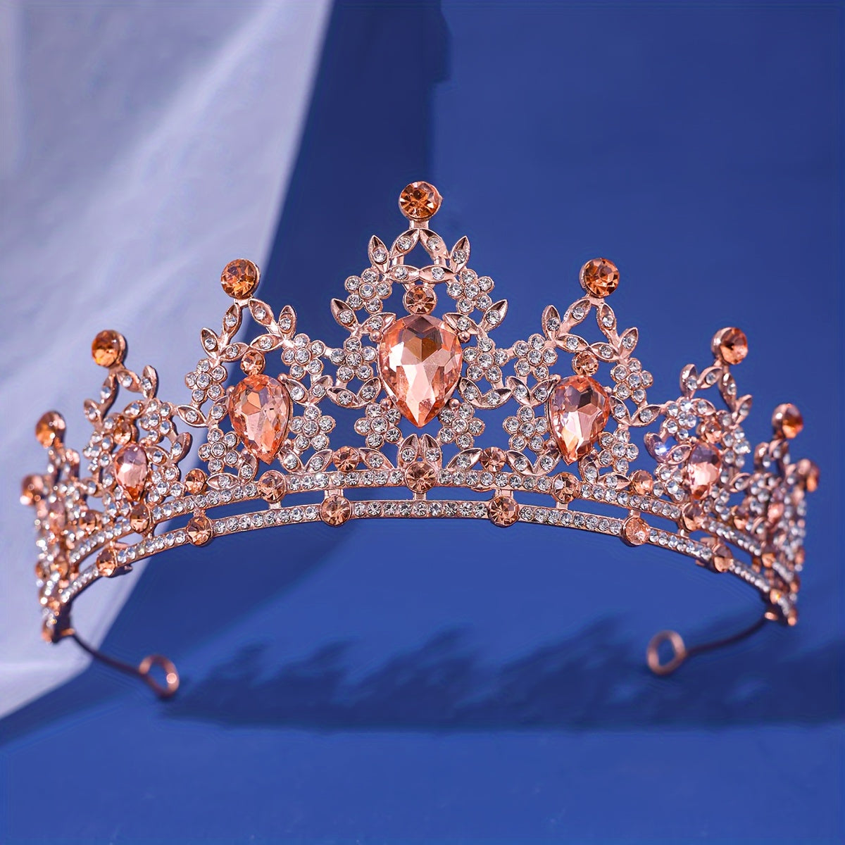 Yuvdo'ri Tiarasi To'y Taxtasi Sun'iy Kristal Rhinestones Soch Halqasi Kiyim Aksessuari