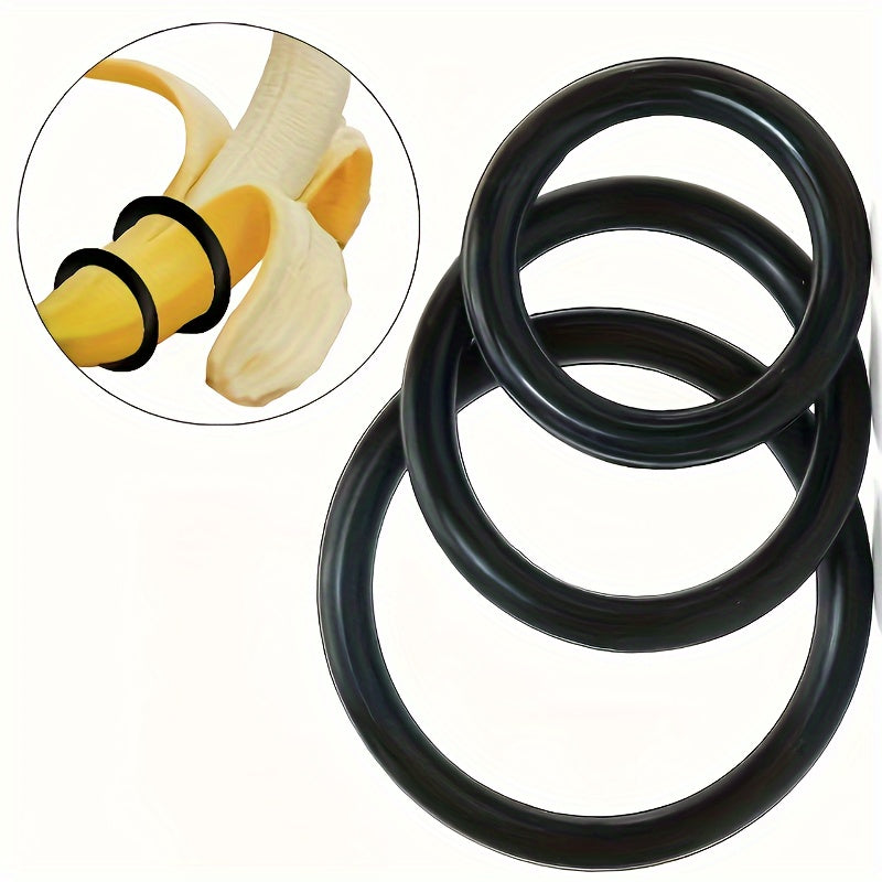 Unisex PVC Penis Rings 3pcs Set Medium Stretch Uncharged Sex Toy