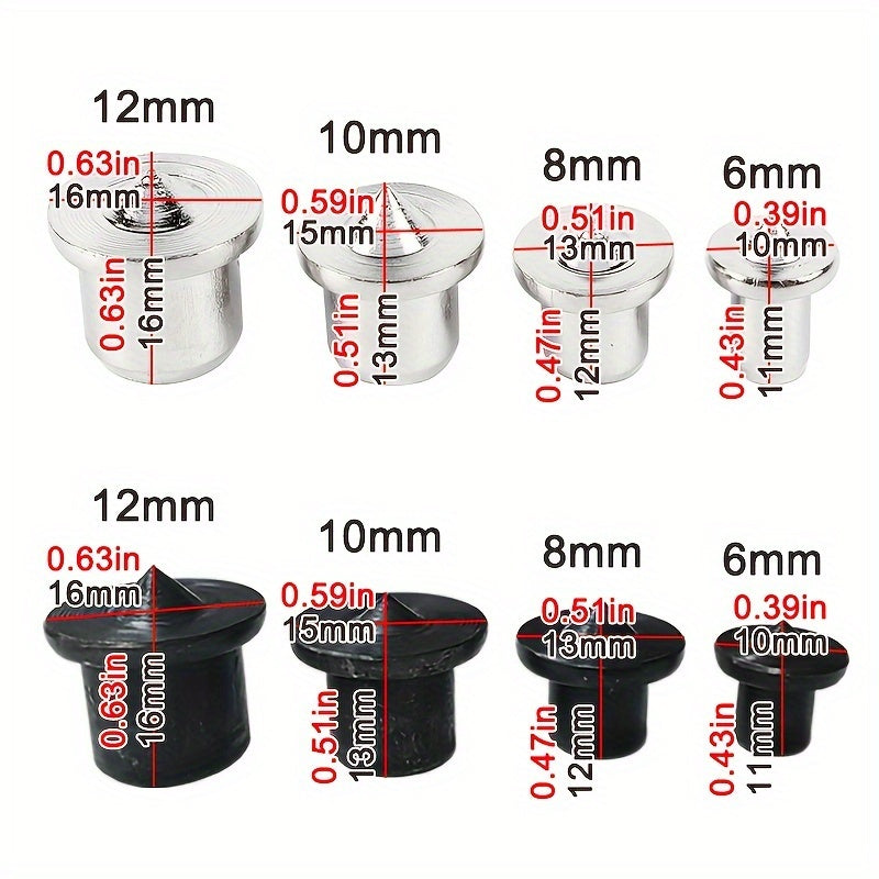 8pcs Woodworking Tools Set 1/4 Inch Solid Wood Carving Pins Center Punch